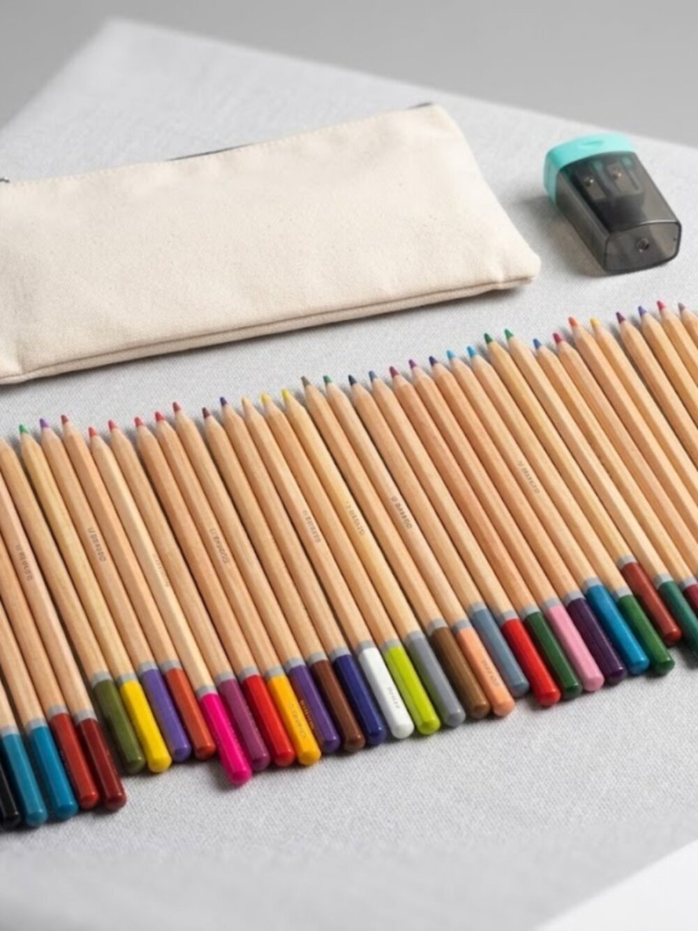 U Brands Colored Pencil Set Lot with Handheld Pencil Sharpener Canvas Travel Bag